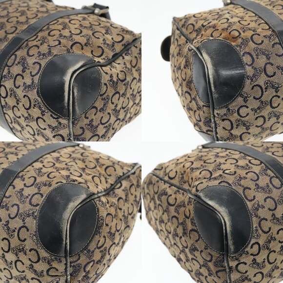 CELINE C Sulky Boston Bag Canvas Navy Gold - Picture 10 of 12